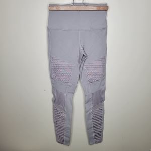 ALO YOGA High-Waist Moto Leggings in Silver Gray Small